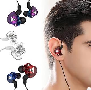 Fone de Ouvido QKZ AK6 Intrauricular com Gancho, Fio P2 3.5mm, Microfone Integrado, Som HIFI para Música e Jogos