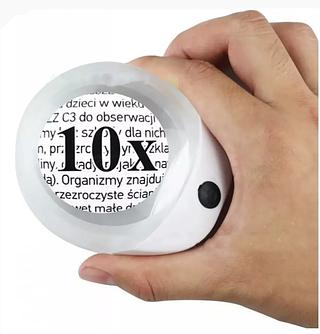 Lupa de Mesa com Luz LED para Leitura 10x
