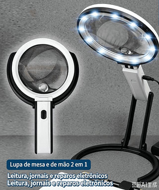 Lupa com 12 LED