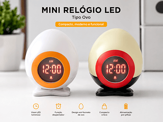 Mini relógio led tipo Ovo