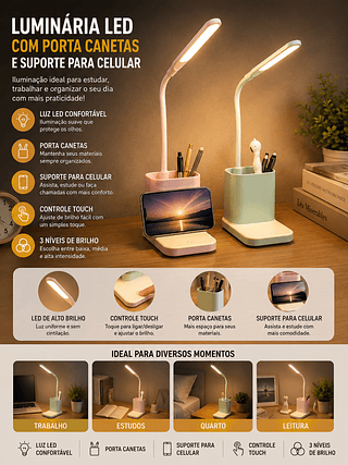 Luminária led mesa