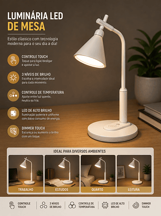 Luminária led mesa