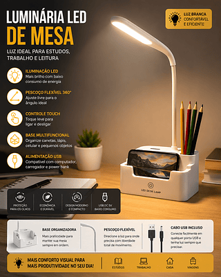 Luminária led mesa